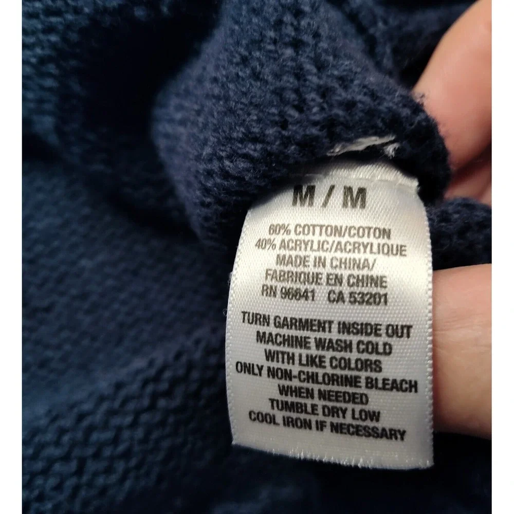 AEROPOSTALE Men Medium Blue Henley Mock Neck Cotton Acrylic Blend Sweater‎